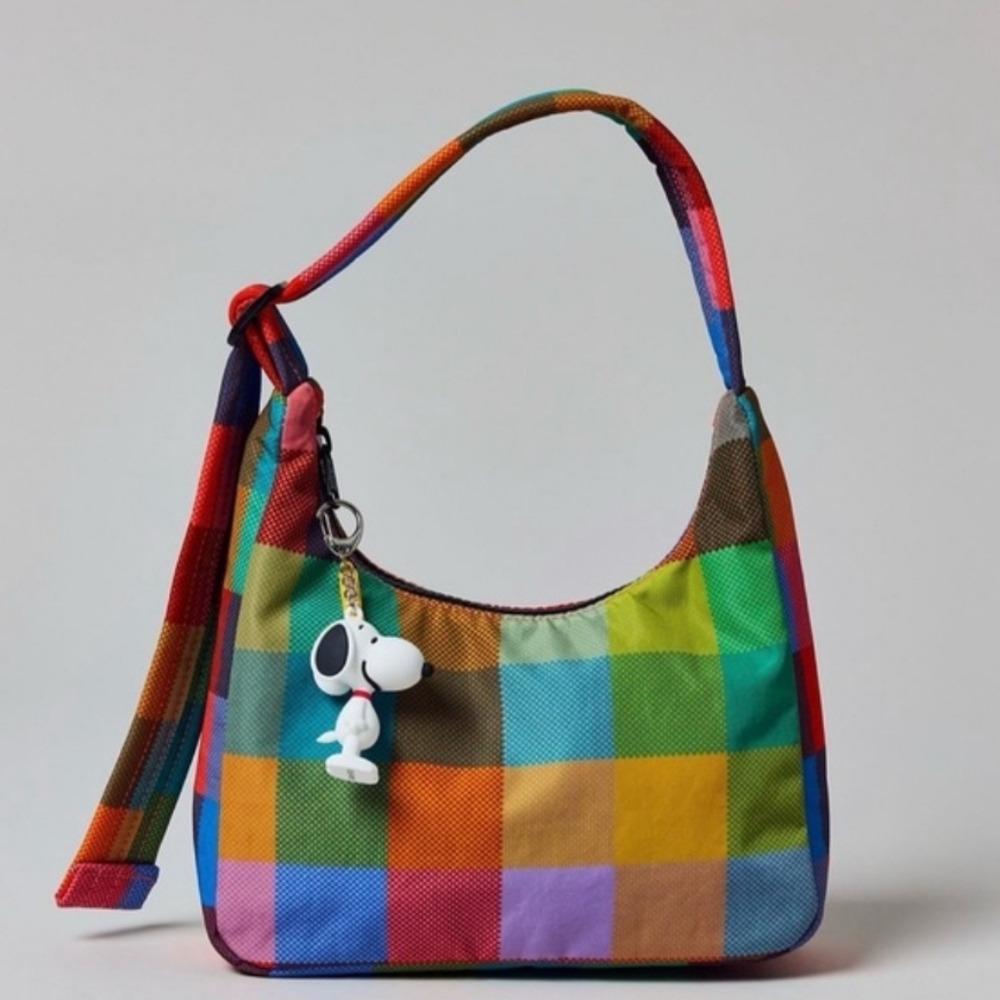 NWT BAGGU Madras Mini Nylon Shoulder Bag